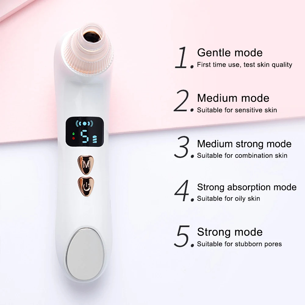 (White Not Visualize) Blackhead Remover Pore Vacuum Facial Deep Clean Machine Blackheads Acne Water Cycle Black Dot Remover Heated Face Extractor Electric Blackhead Sucker