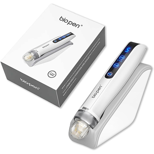 Professional Microneedling Bio Pen Q2 All in 1 Beauty Tool with Micro Needles EMS Electroporation LED Therapy Smart Wireless Electric Micro Needle Pen with Touch Screen Intelligent Sensor Base