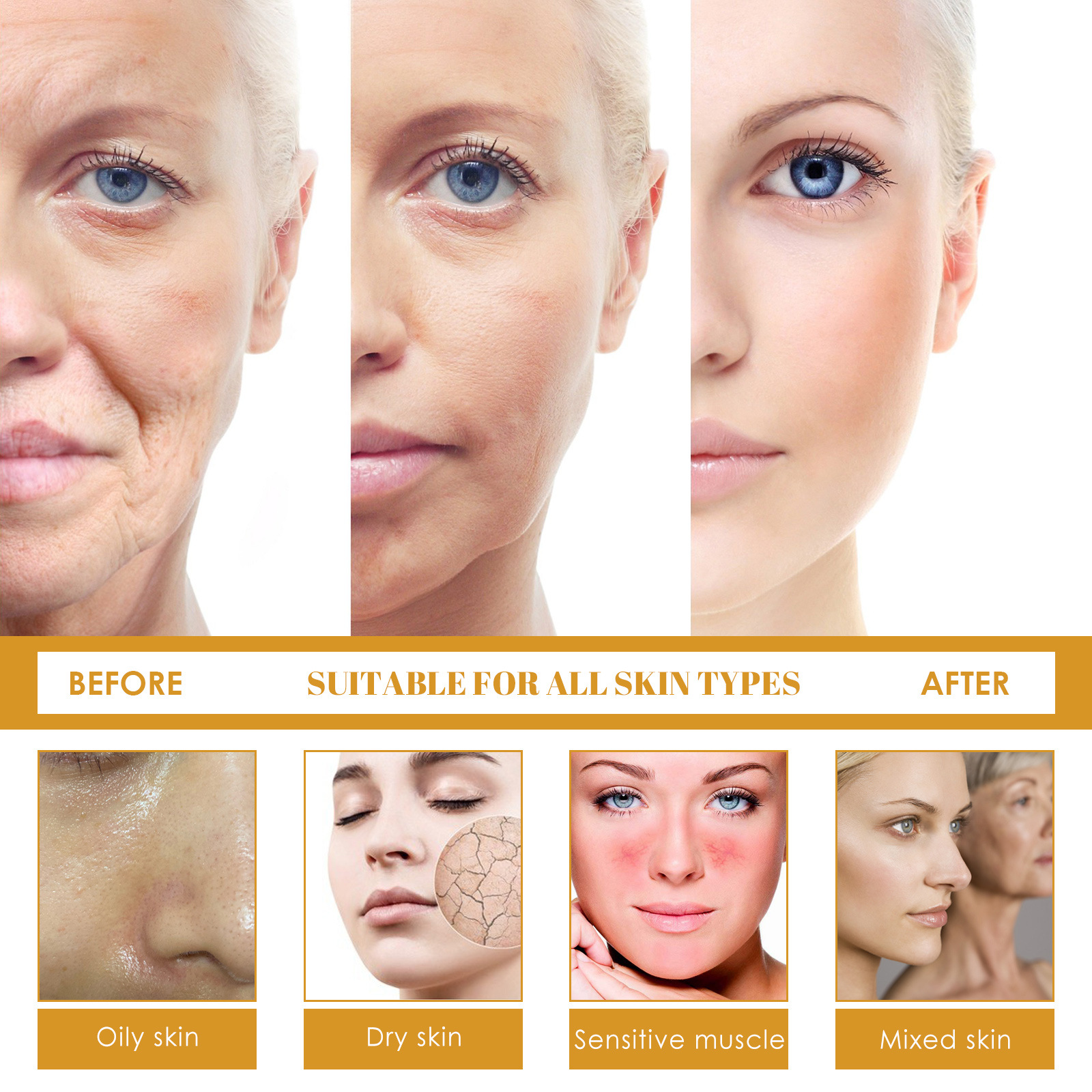 (1 PC) Reduces Wrinkles Serum Anti Aging Face Serum Brighten Moisturize Fade Fine Fine Lines Remove Dark Spots Tightening Firming Hyaluronic Acid Essence