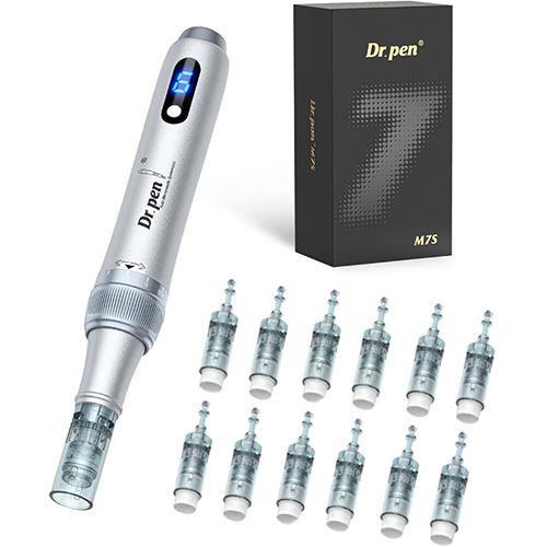 Dr.pen Microneedling Pen Derma Pen M7S Microneedle Kit with 12 Cartridges 16Pin 24Pin 36Pin Rechargeable for Skin Facial Body Care Hair Growth