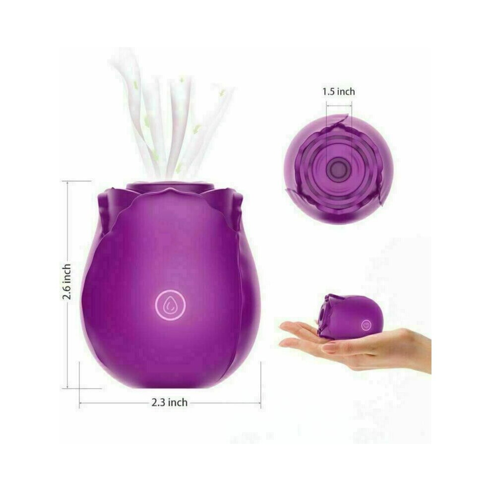(Rose Red) Rose Sucking Vibrator Dildo Women Massager Sex Toy