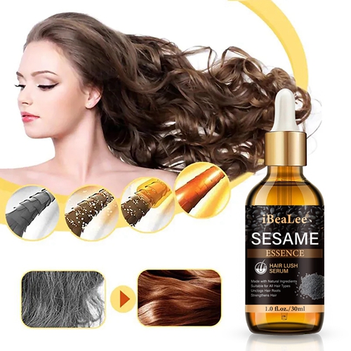 Black Sesame Hair Growth Essence Strengthening and Moisturizing Hair Root Repair Improves Anti Hair Loss and Hair Retention Dense Hair Essential Oil 30ml