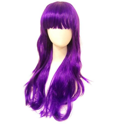 Girls Descendants 2 Mal Wig Cosplay Fancy Dress Halloween Long Curly Hair Dress