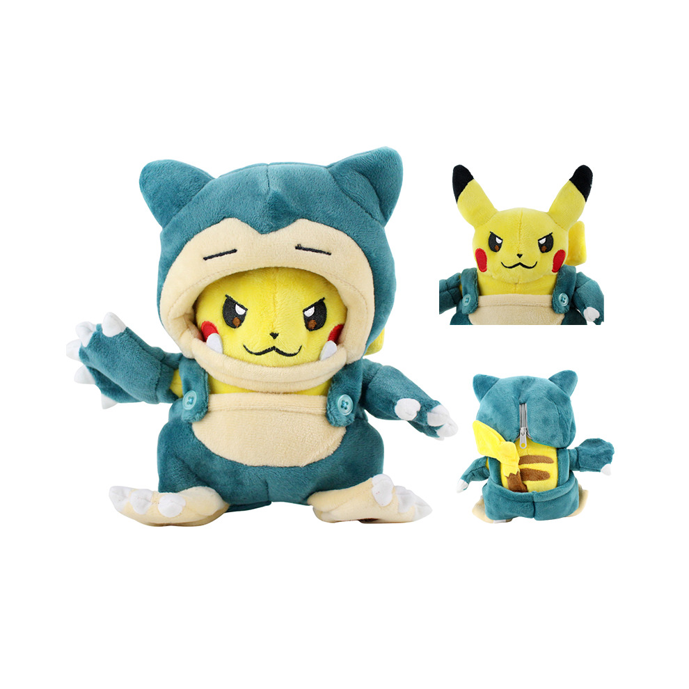Pokemon Soft Plush Toy Stuffed Doll 20CM Cosplay Snorlax Pikachu Cross Dressing