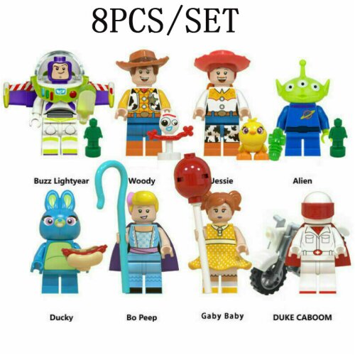 8Pcs Toy Story Mini figure Woody Buzz Lightyear Building Blocks Toys