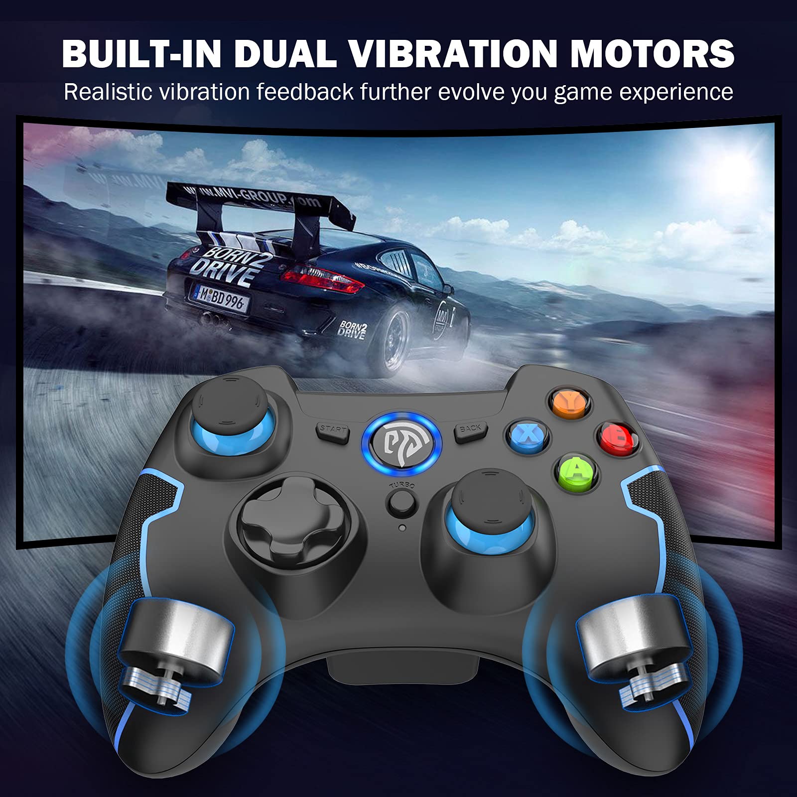 Wireless Game Controller 2.4G Wireless Game Joystick Handle Portable Gamepad for PS3 PC Windows Vista Telsa Steam Nintendo Switch Android Phone or Tablet TV or TV Box Dual Shock