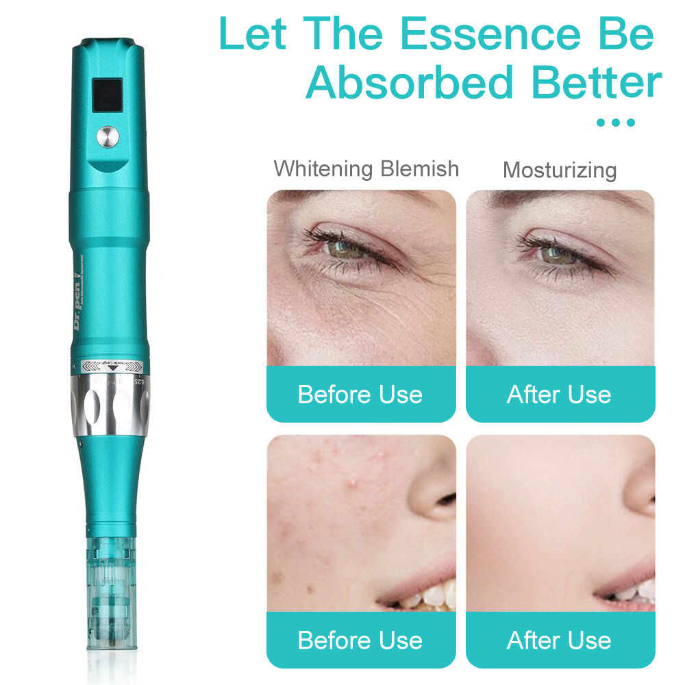 Dr. Pen Ultima A6S Professional Microneedling Pen Wireless Derma Auto Pen Rolling System Skin Care Tool Kit for Face and Body Speed Adjustment 2x 16pin 5x 36pin 5x 42pin 5x Nano Round Cartridges