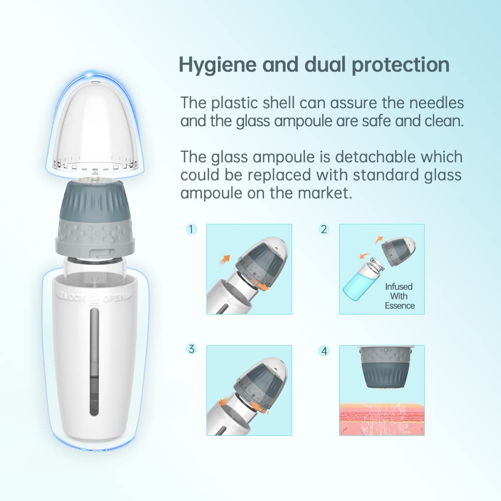 (0.25mm) Hydra Roller Derma Roller Stamp 24 Pins Titanium Serums Microneedle Skin Care Anti Aging Beauty Tools Serum Applicator Adjustable Needle Length 0.25-1.5mm