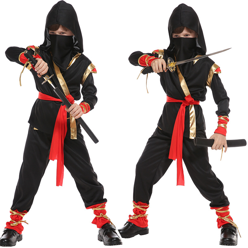 (110~120cm) Ninja Cosplay Costumes for Kids Boy Halloween Best Children Gifts