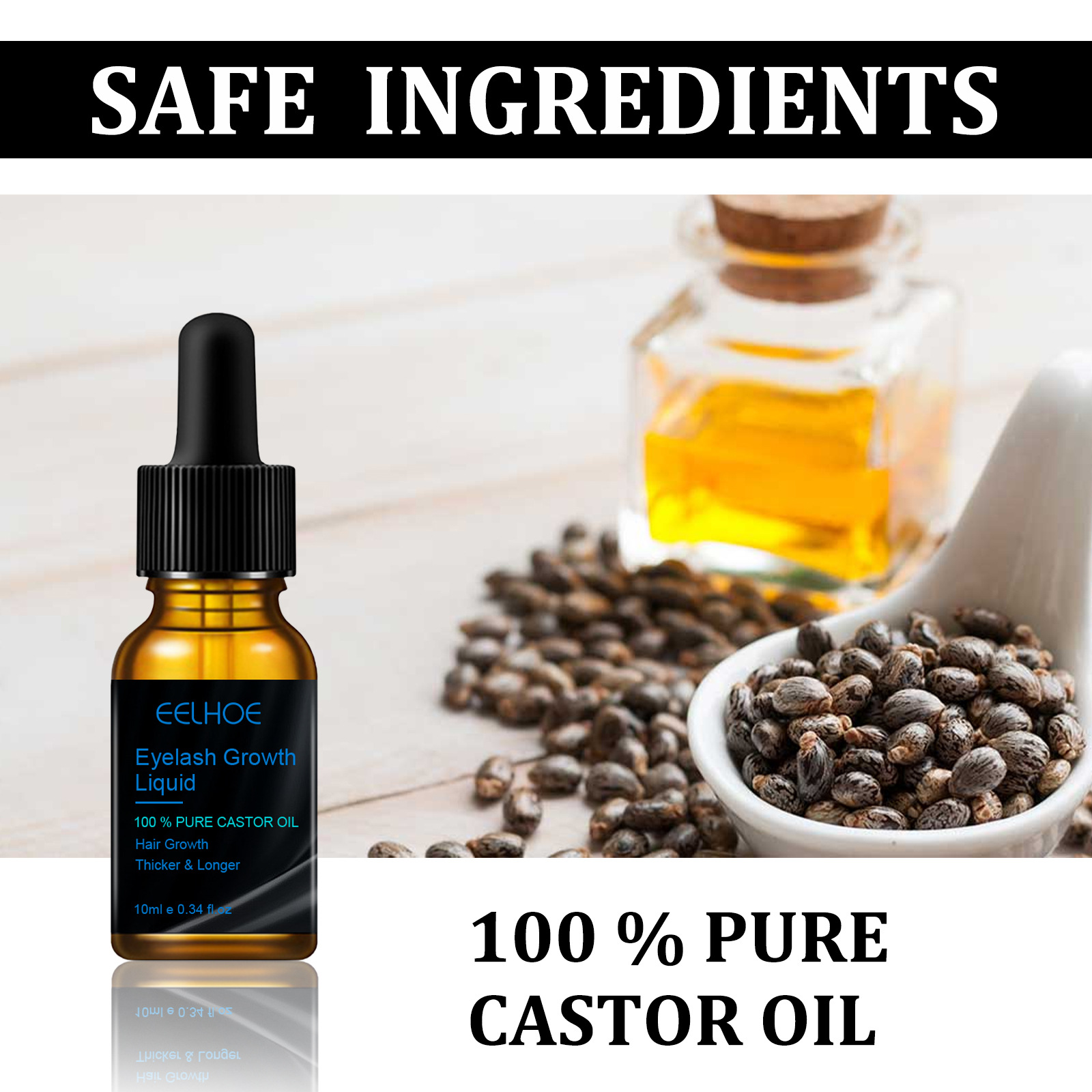 Eyelash Growth Liquid Eye Lash Enhancer  Serum Hair Lash Booster Treatment Caster Oil 10ml