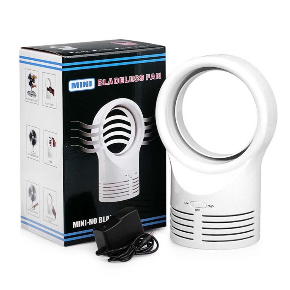 (White) Safety AirFlow Cooling Fan Portable Bladeless Fan