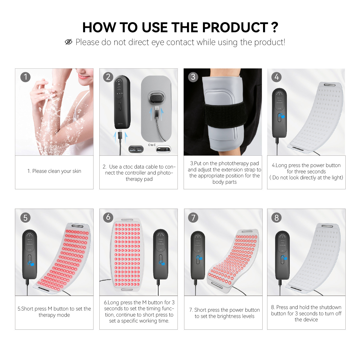 (Grey) LED Red Light Near Infrared Therapy Mask LED Light Machine Honeycomb Matrix Anti-scalding Light Source Wireless