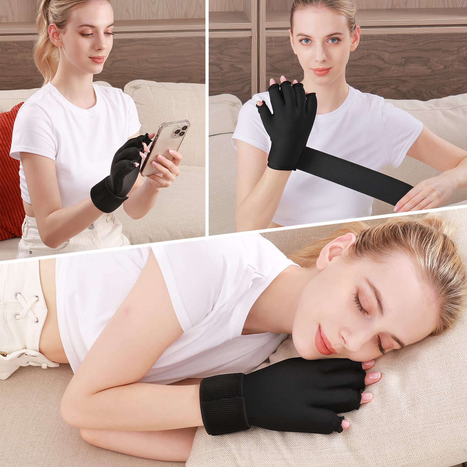 Finger Ice Glove Arthritis Pain Relief Adjustable Wrist Strap Hand Compression Ice Pack Hot Cold Therapy Reusable Gel Cold Pack Tendinitis Carpal Tunne