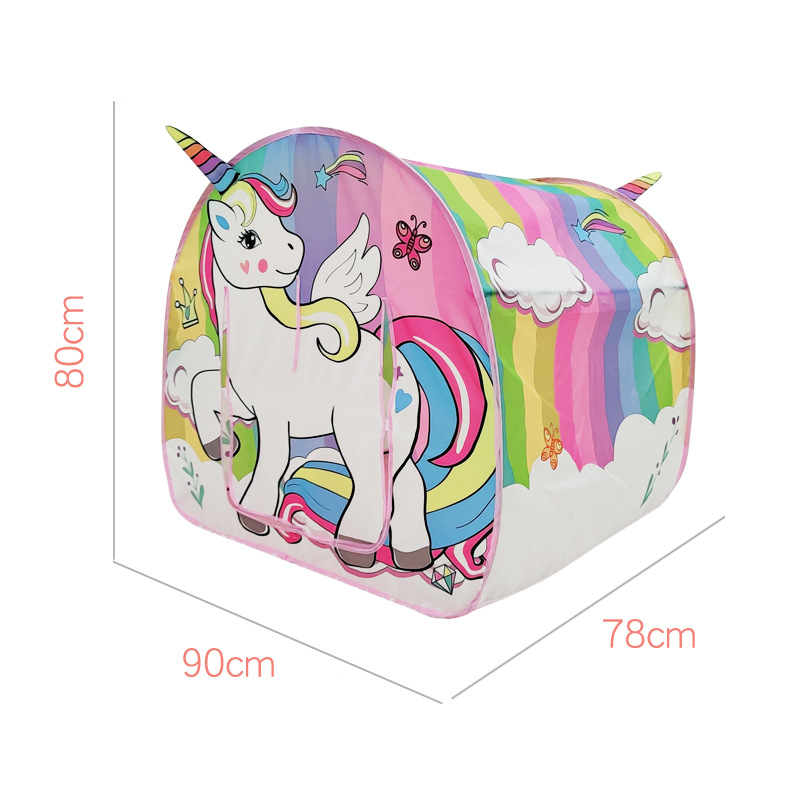 Unicorn Beach Tent for Kids Foldable Double Playhouse for Fun and Sun Protection