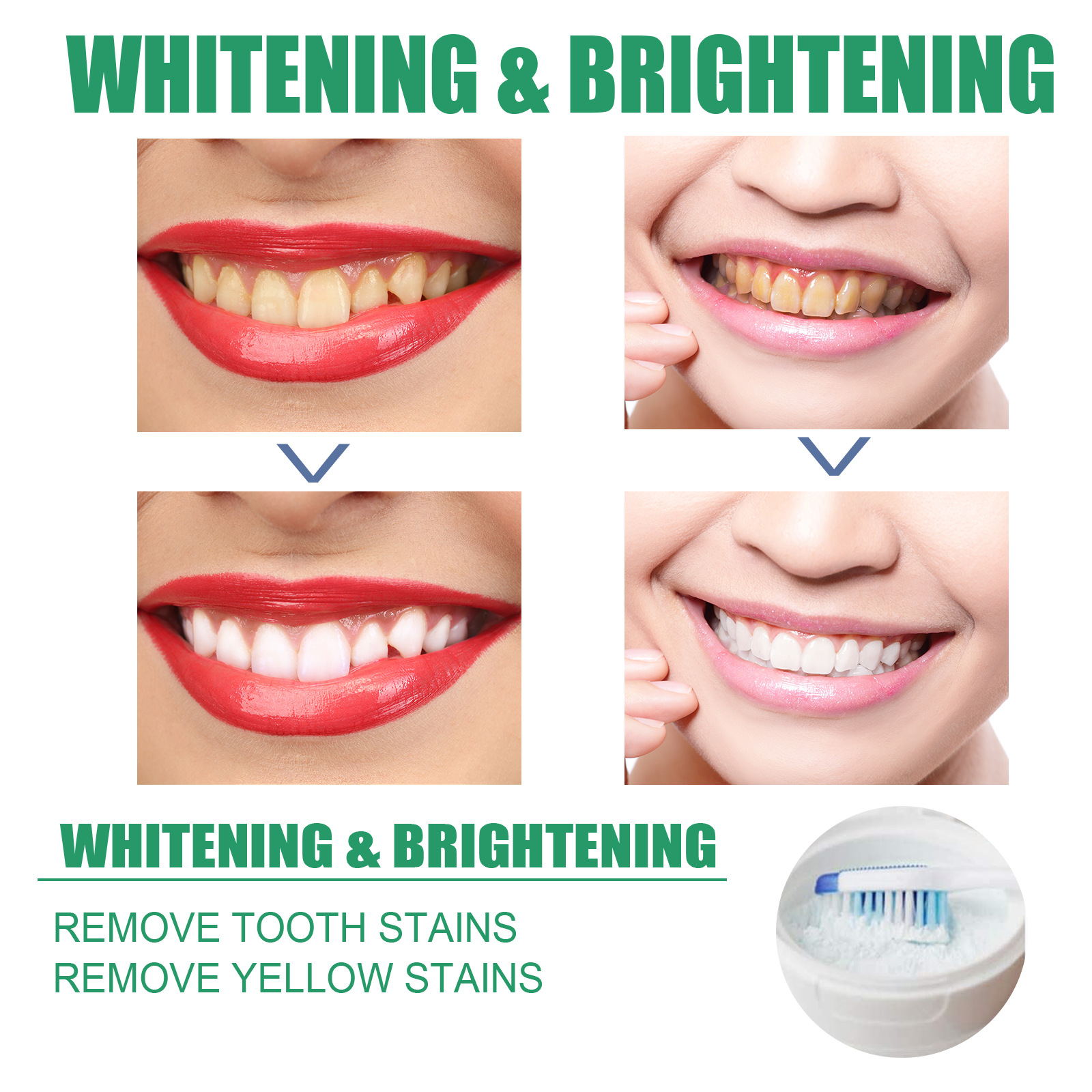 Teeth Whiteners 7 Day Teeth Whitening Powder Remove Plaque Stains Toothpaste Deep Cleaning Fresh Breath Oral Hygiene Dentally Tools Teeth Care