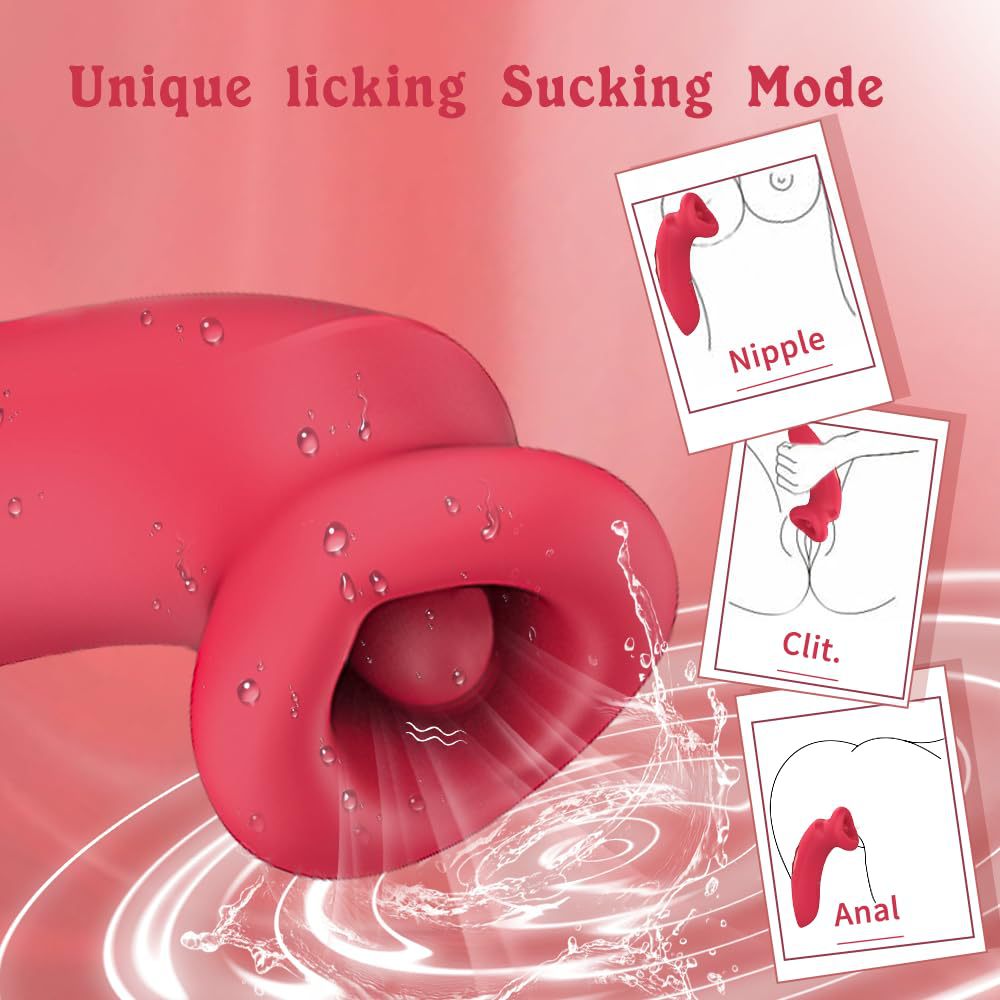 G Spot Vibrator Adult Sex Toys Sucking Vibrator Clitoral Nipple Stimulator Tongue Sex Toy for Woman Couples Adult Sex Games 10 Tongue Vibrating Modes and 10 Sucking Modes