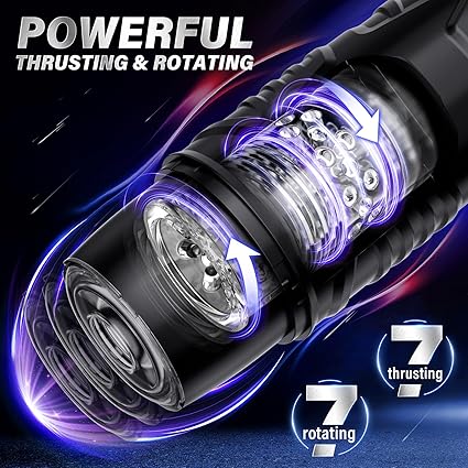 Male Sex Toys Masturbator Automatic Men Vibrator Mens Sex Toys Penis Stimulation Adult Toys Stroker with 7 Rotating Thrusting LCD Display