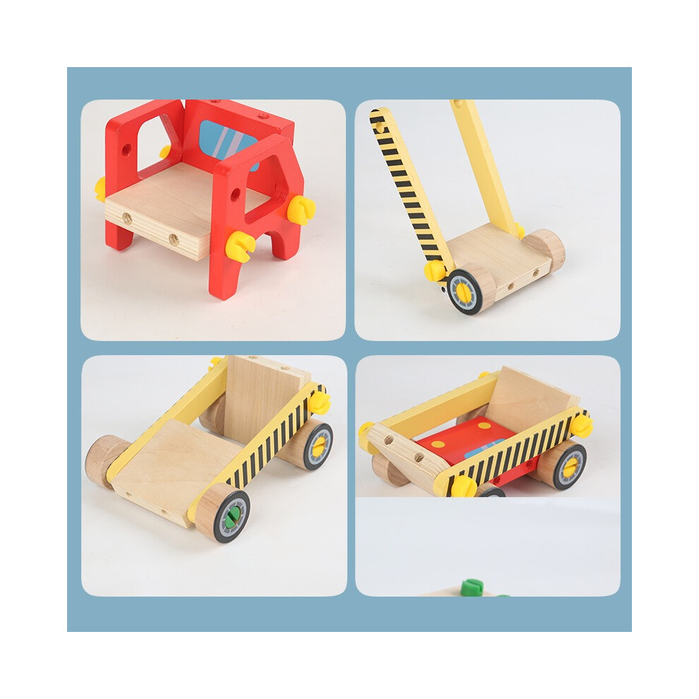Children Wooden Screwing Nut Truck Disassembly and Assembly Car Fire Engine Toy Kids Montessori Early Educational Puzzle Toys