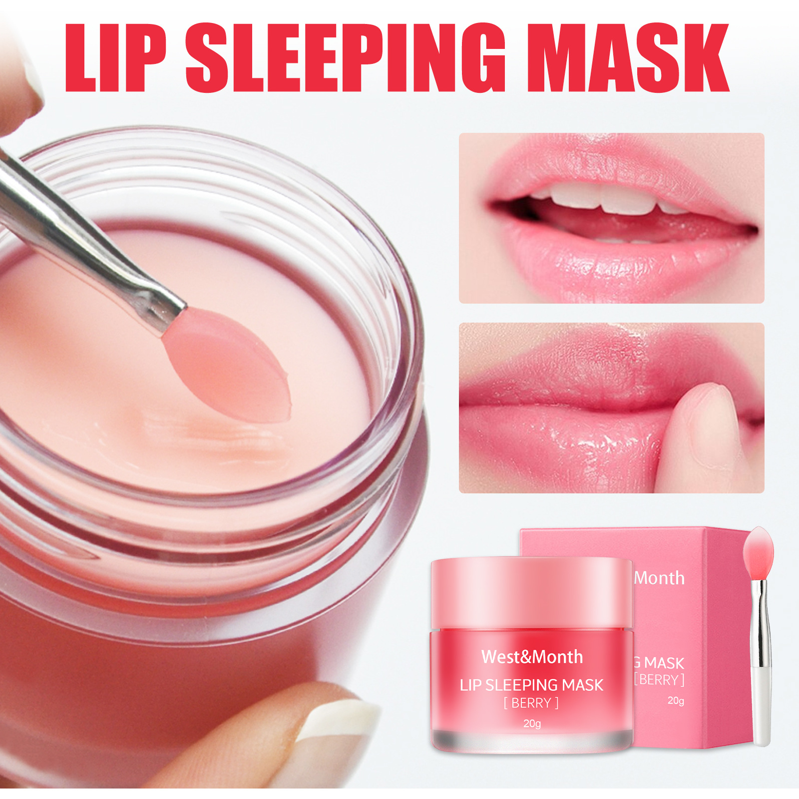 West&Month Berry Lip Sleeping Mask Night Sleep Maintenance Moisturizing Fade Lip Lines Nourishing Lip Balm