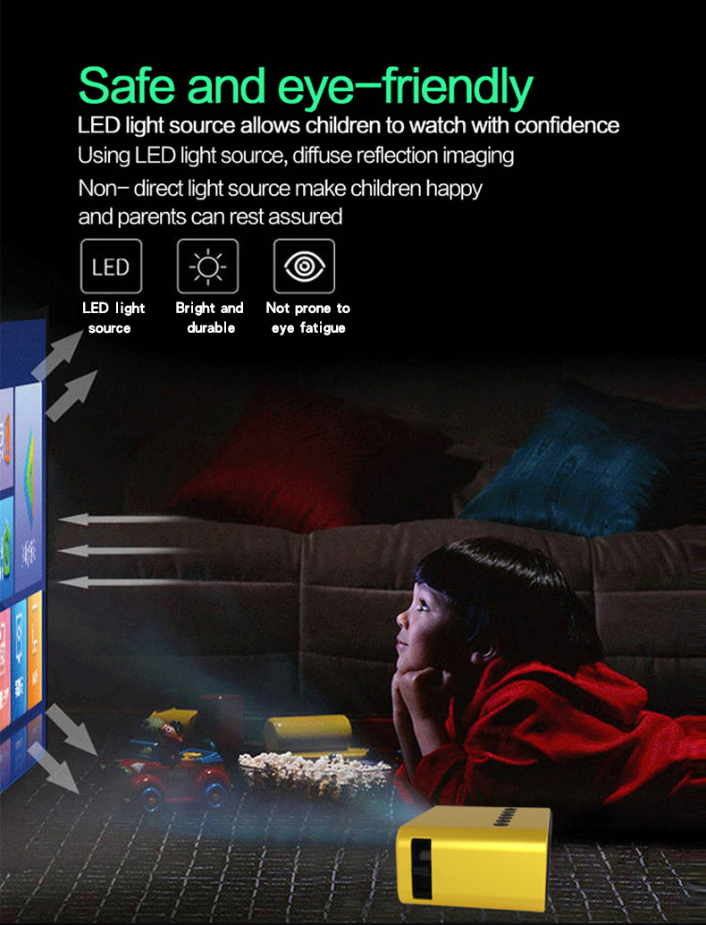 (White) Mini Projector Wireless Connection Phone Home Theater Cinema TV Portable For 4k Movies With Corded Same Screen Compatible with DVD TV Box TF USB Audio