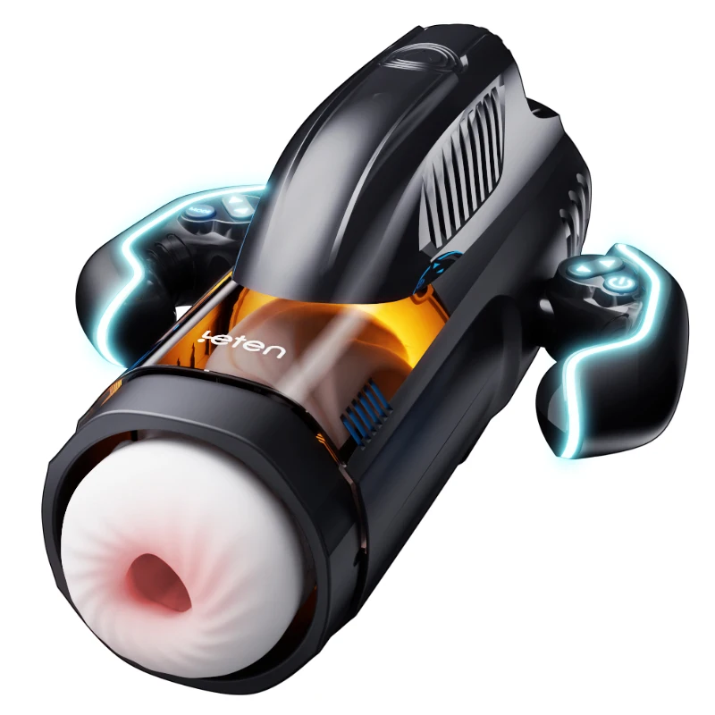 Male Masturbator Cup Sex Toys For Men Intelligent Vacuum Suction Automatic Telescopic Sucking Vagina Real Pussy Heating Male Masturbation High Speed