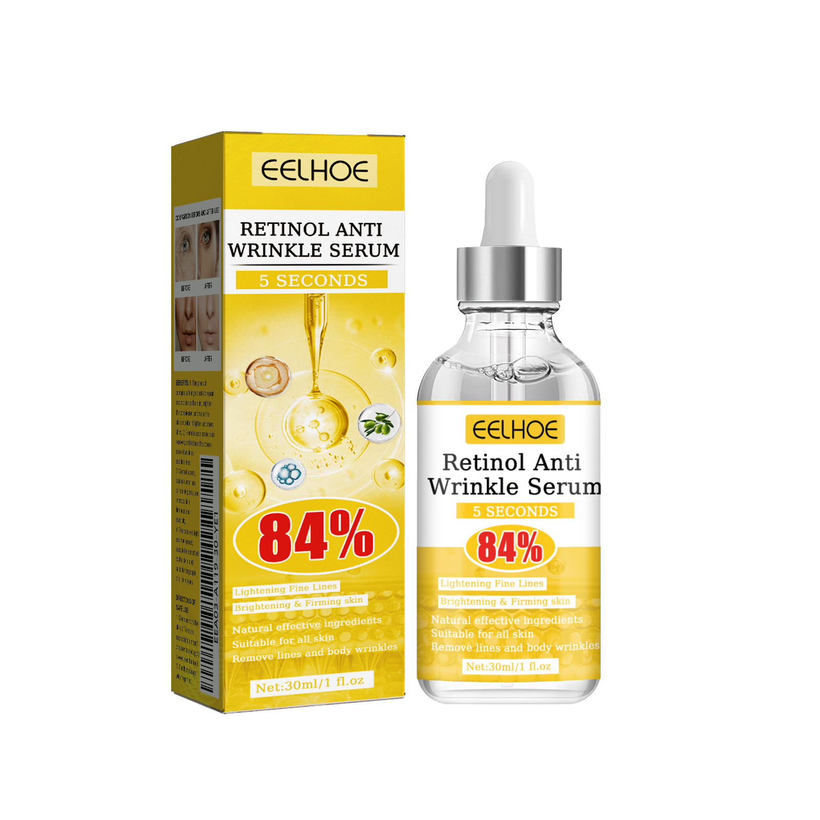 Retinol Anti Wrinkle Essence Instant Wrinkle Remover Face Serum Anti Aging Lifting Firming Fade Fine Lines Improves Skin Dullness Moisturize Beauty