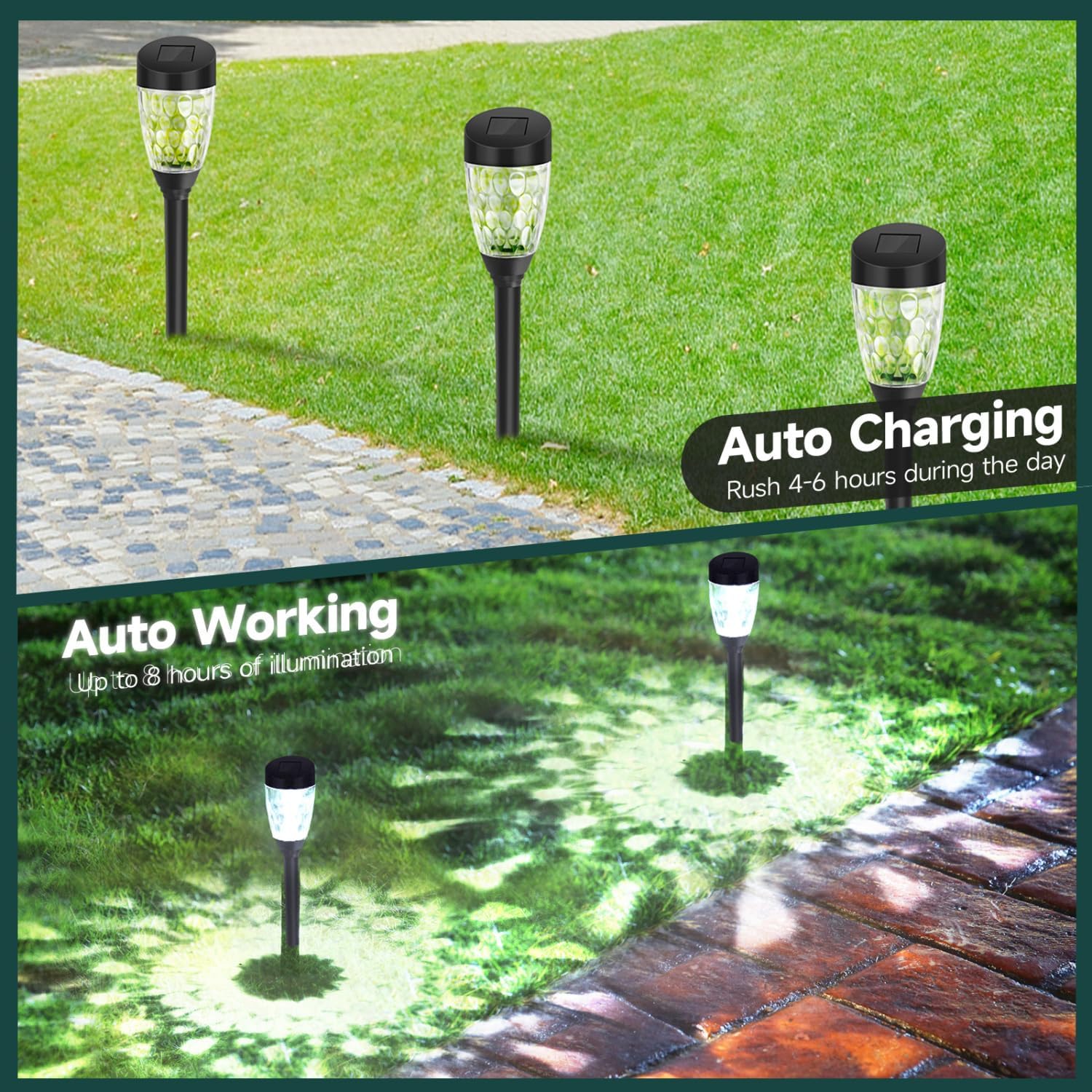 Solar Lights Outdoor Garden 12 Pack Outdoor Lights Solar Powered Stake Lights Waterproof Solar Pathway Lights LED Garden Light Ornaments Landscape Path Lighting