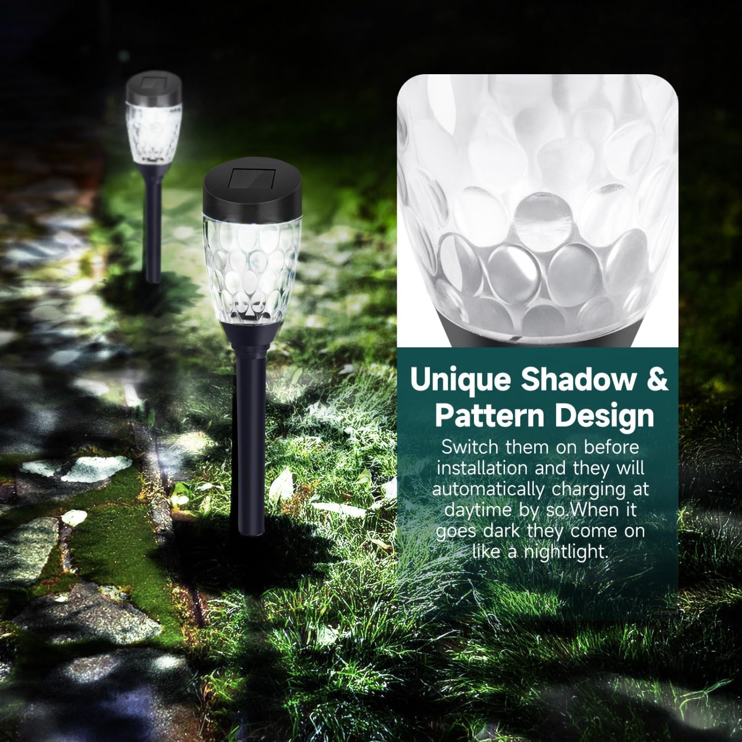 Solar Lights Outdoor Garden 12 Pack Outdoor Lights Solar Powered Stake Lights Waterproof Solar Pathway Lights LED Garden Light Ornaments Landscape Path Lighting