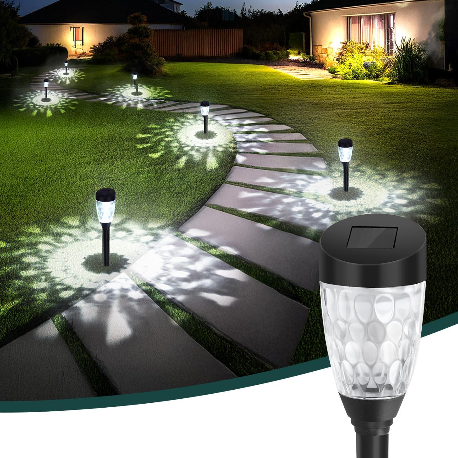 Solar Lights Outdoor Garden 12 Pack Outdoor Lights Solar Powered Stake Lights Waterproof Solar Pathway Lights LED Garden Light Ornaments Landscape Path Lighting