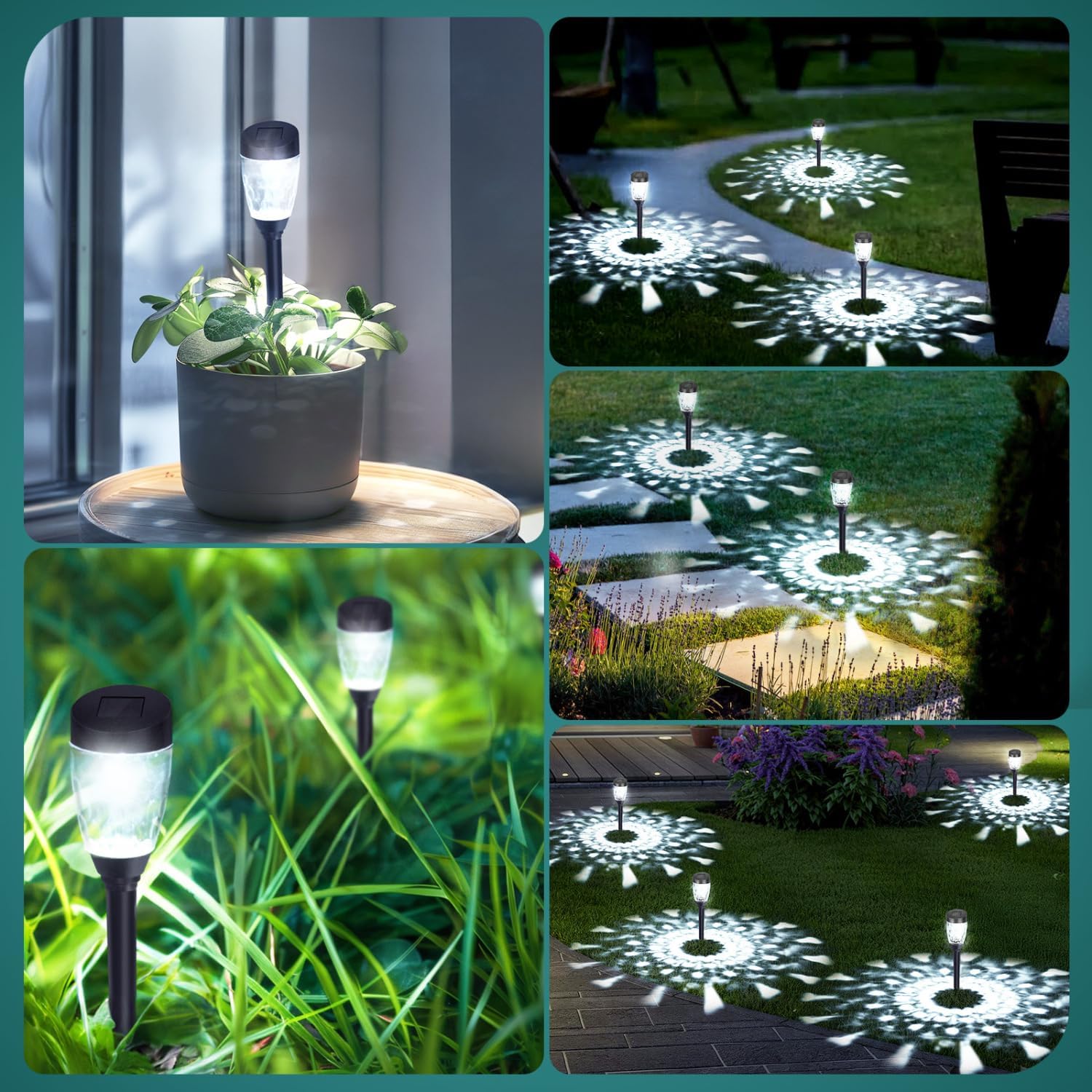 Solar Lights Outdoor Garden 12 Pack Outdoor Lights Solar Powered Stake Lights Waterproof Solar Pathway Lights LED Garden Light Ornaments Landscape Path Lighting