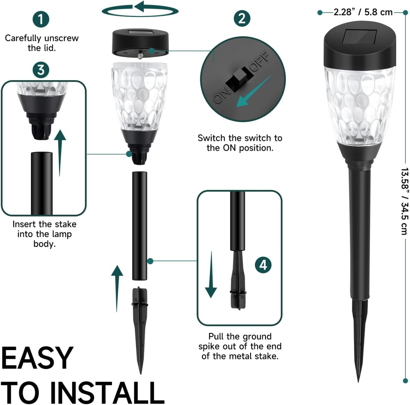 Solar Lights Outdoor Garden 12 Pack Outdoor Lights Solar Powered Stake Lights Waterproof Solar Pathway Lights LED Garden Light Ornaments Landscape Path Lighting