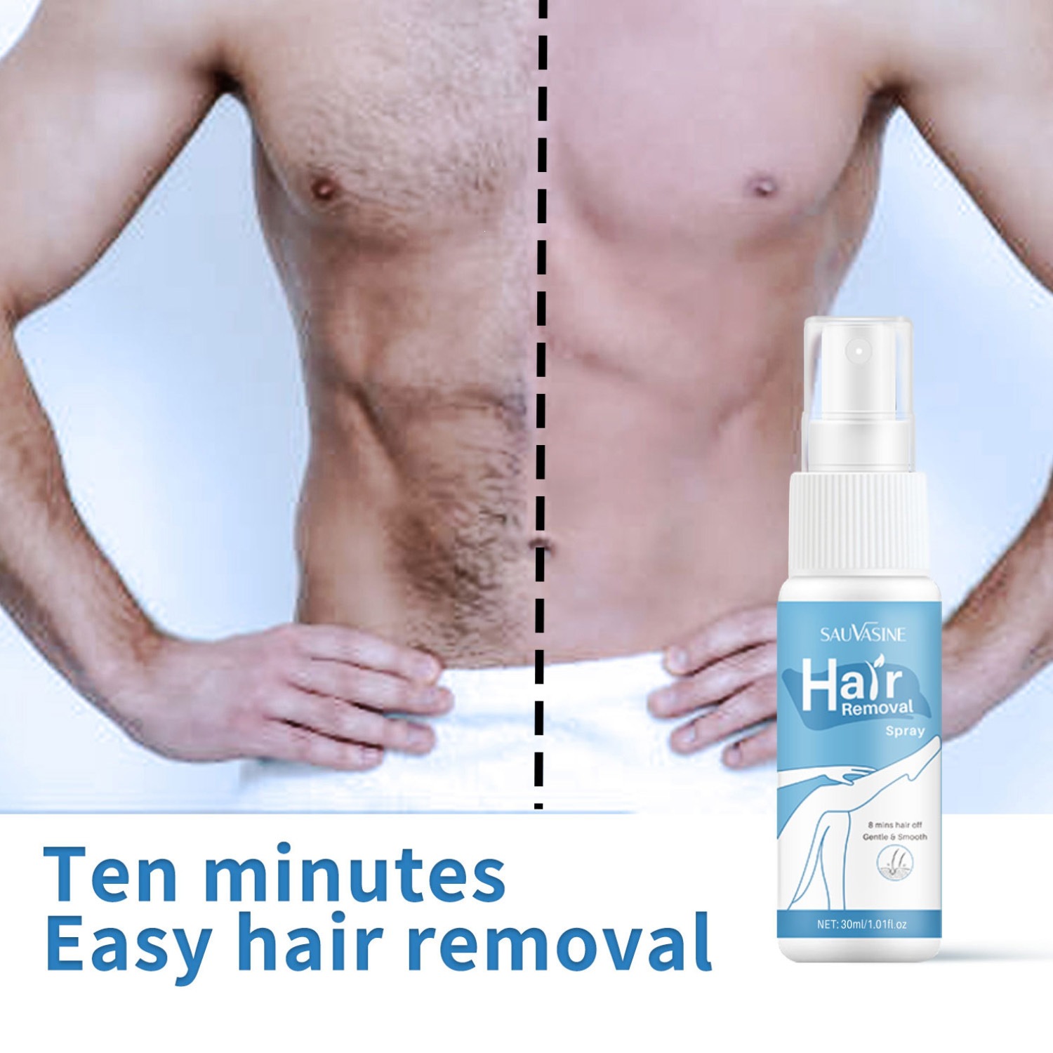 Gentle Hair Removal Spray 30ml Non Irritating for Armpit Legs Arms Daily Home Care Natural 30ml