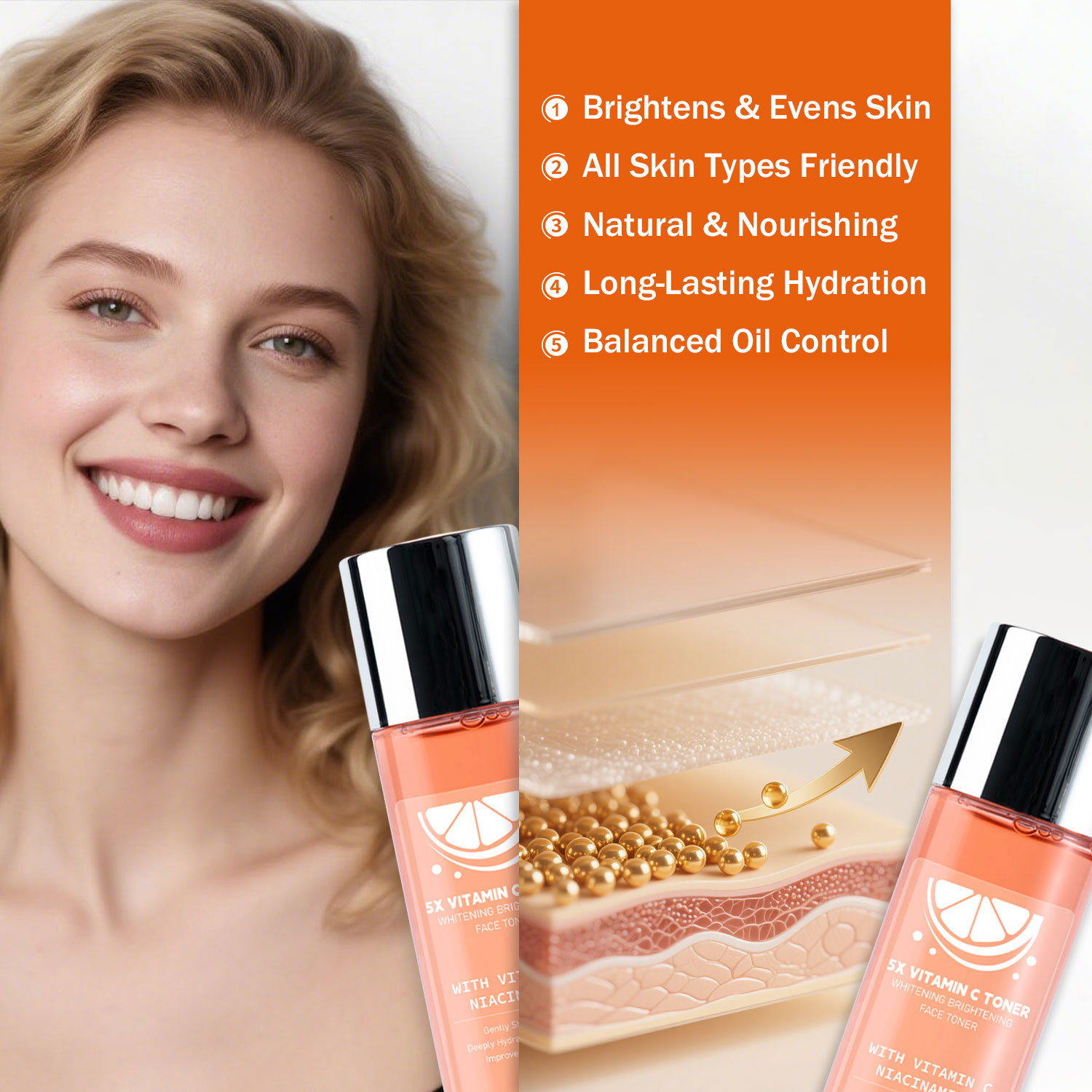 Brightening Purifying Toner For Even Skin Tone Hydrating Daily Face Care 120ml
