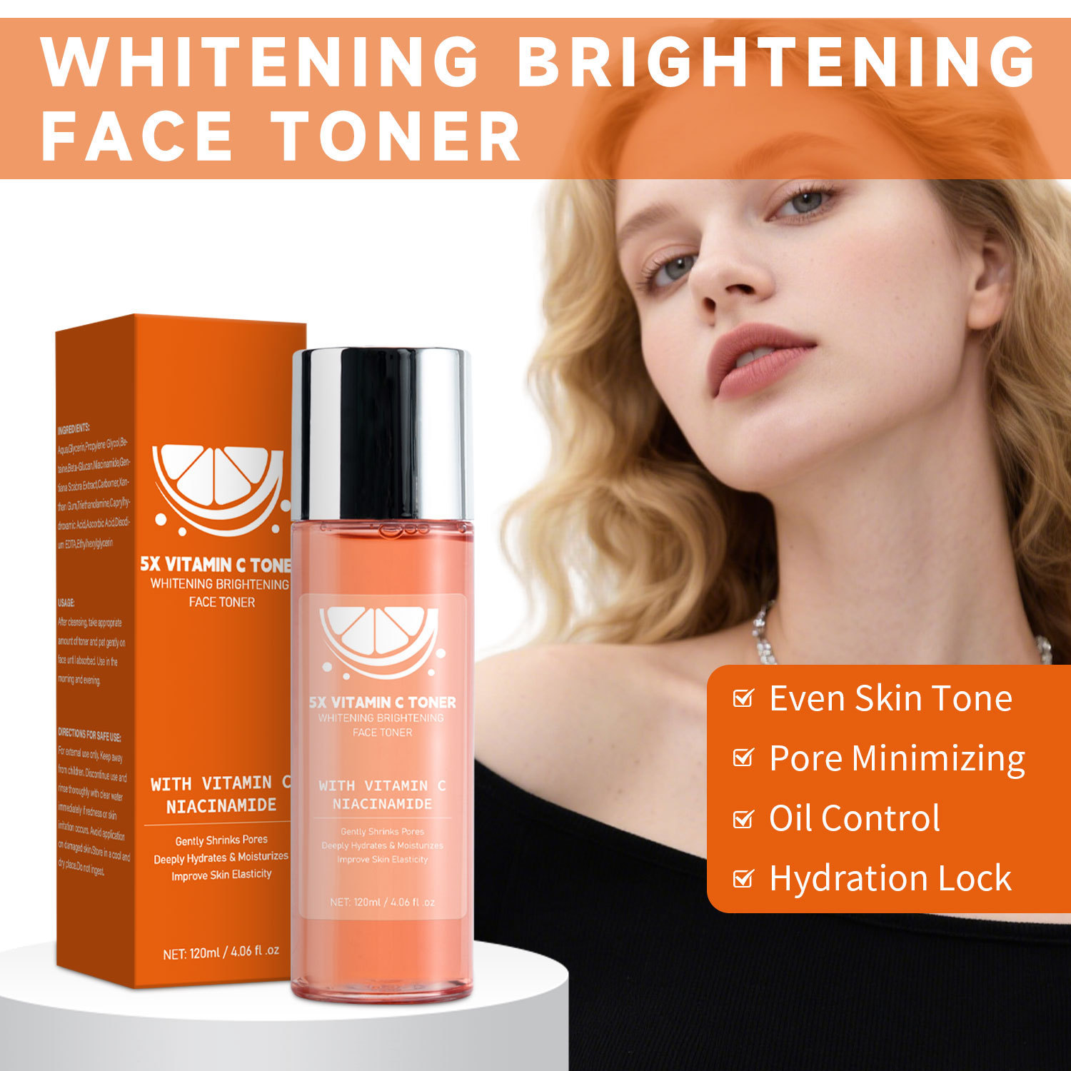Brightening Purifying Toner For Even Skin Tone Hydrating Daily Face Care 120ml
