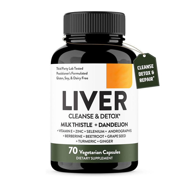 Tub Of 70 Liver Cleansing Supplement Capsules Milk Thistle Dandelion For Liver Care