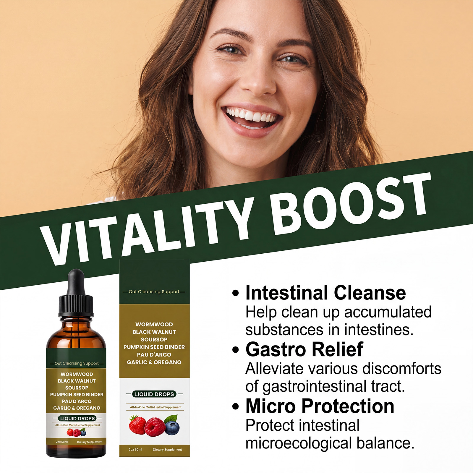 Smooth Regulate Care Drops Herbal Nourish Straighten Inner Comfort Condition Daily Portable Drink Body Care Agent