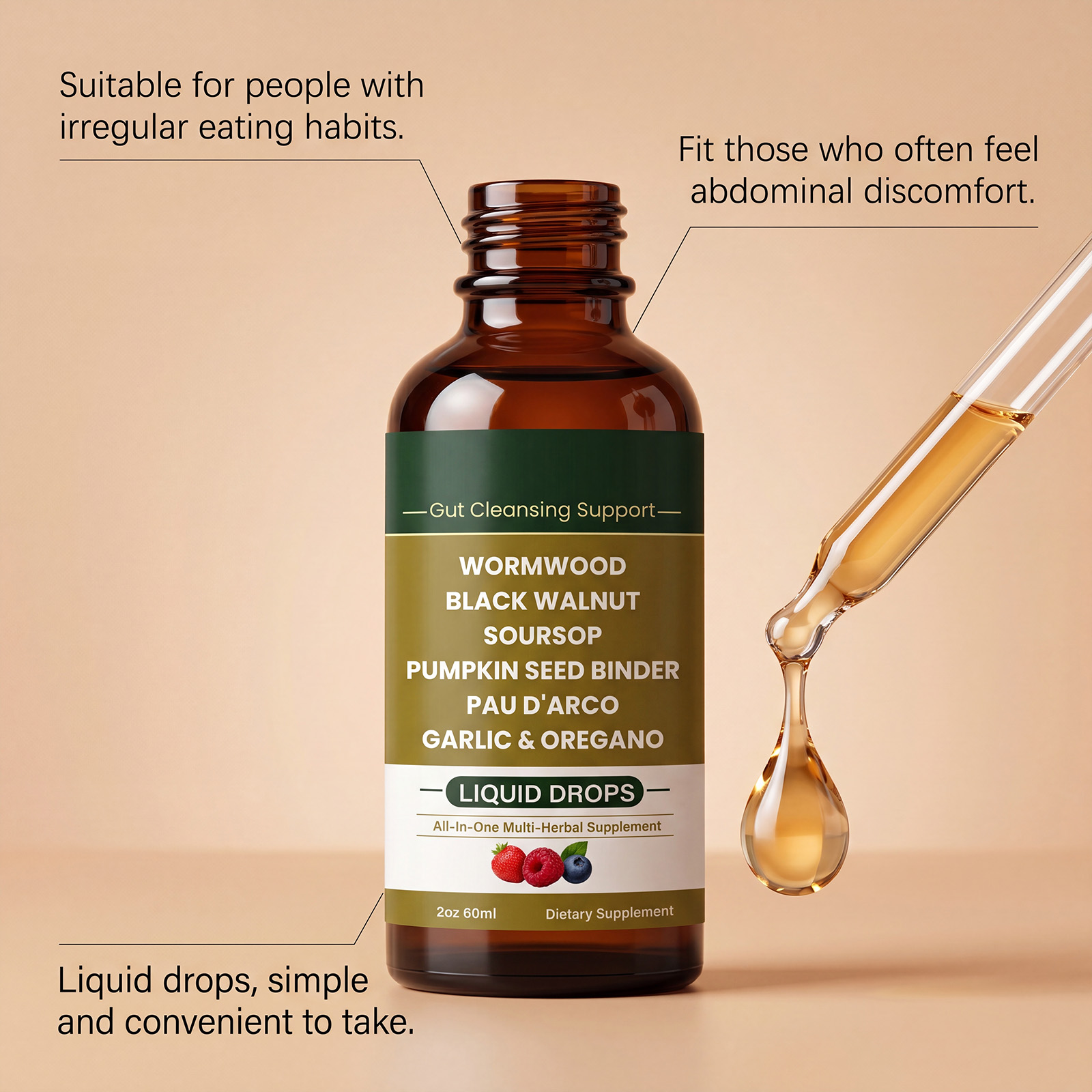 Smooth Regulate Care Drops Herbal Nourish Straighten Inner Comfort Condition Daily Portable Drink Body Care Agent
