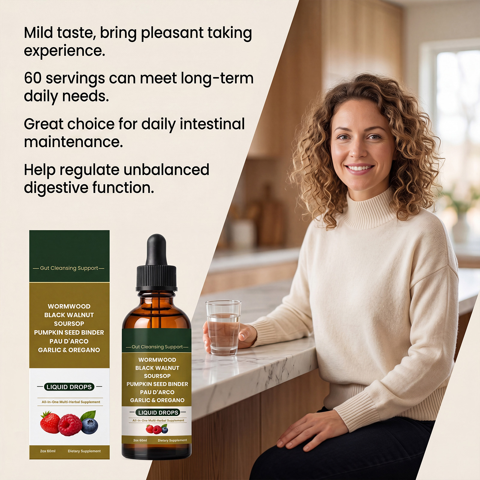 Smooth Regulate Care Drops Herbal Nourish Straighten Inner Comfort Condition Daily Portable Drink Body Care Agent