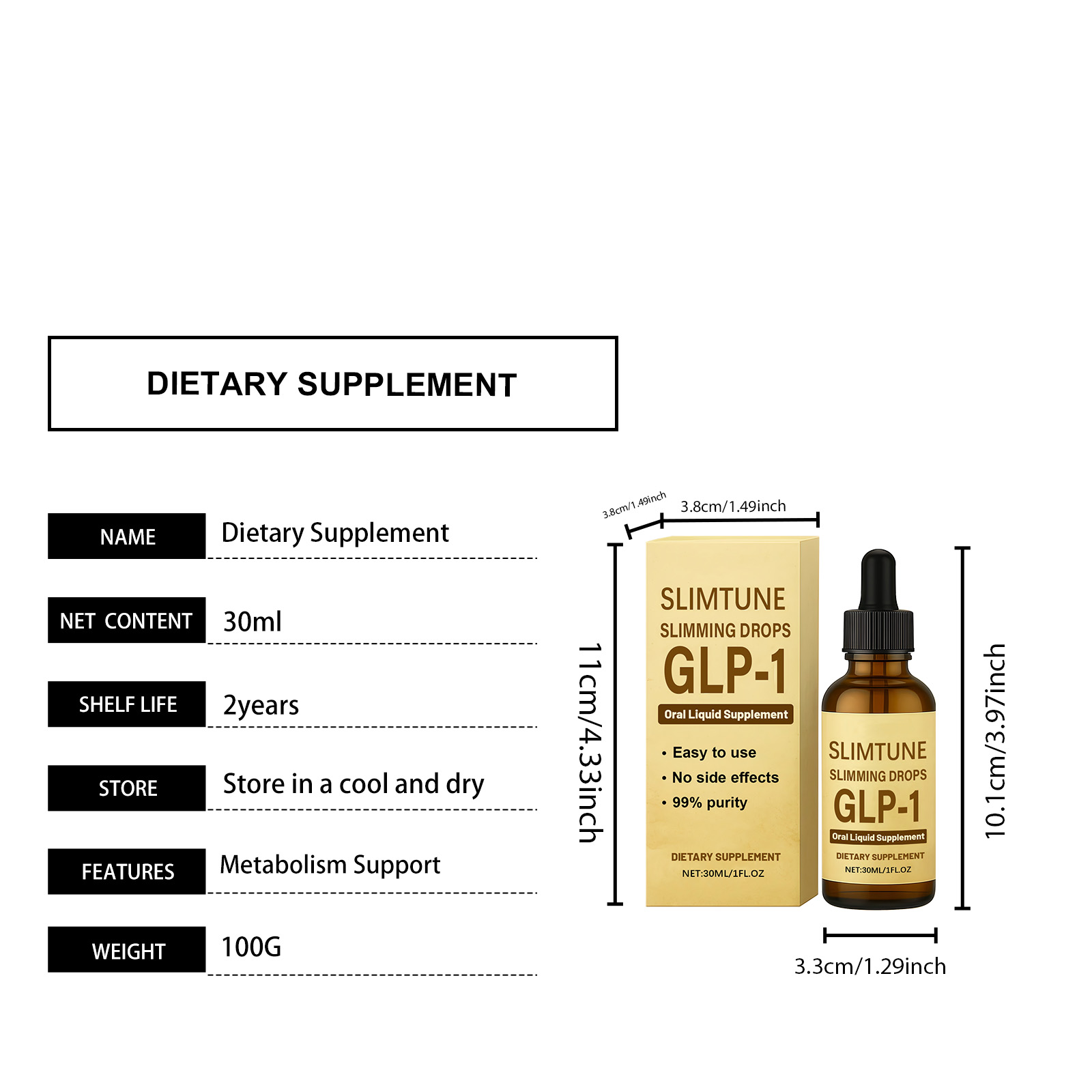 Body Shaping Drops Pure Formula Balanced Nutrition Convenient Dietary Supplement Maintain Light Physical Condition Natural Gentle Daily Internal Care