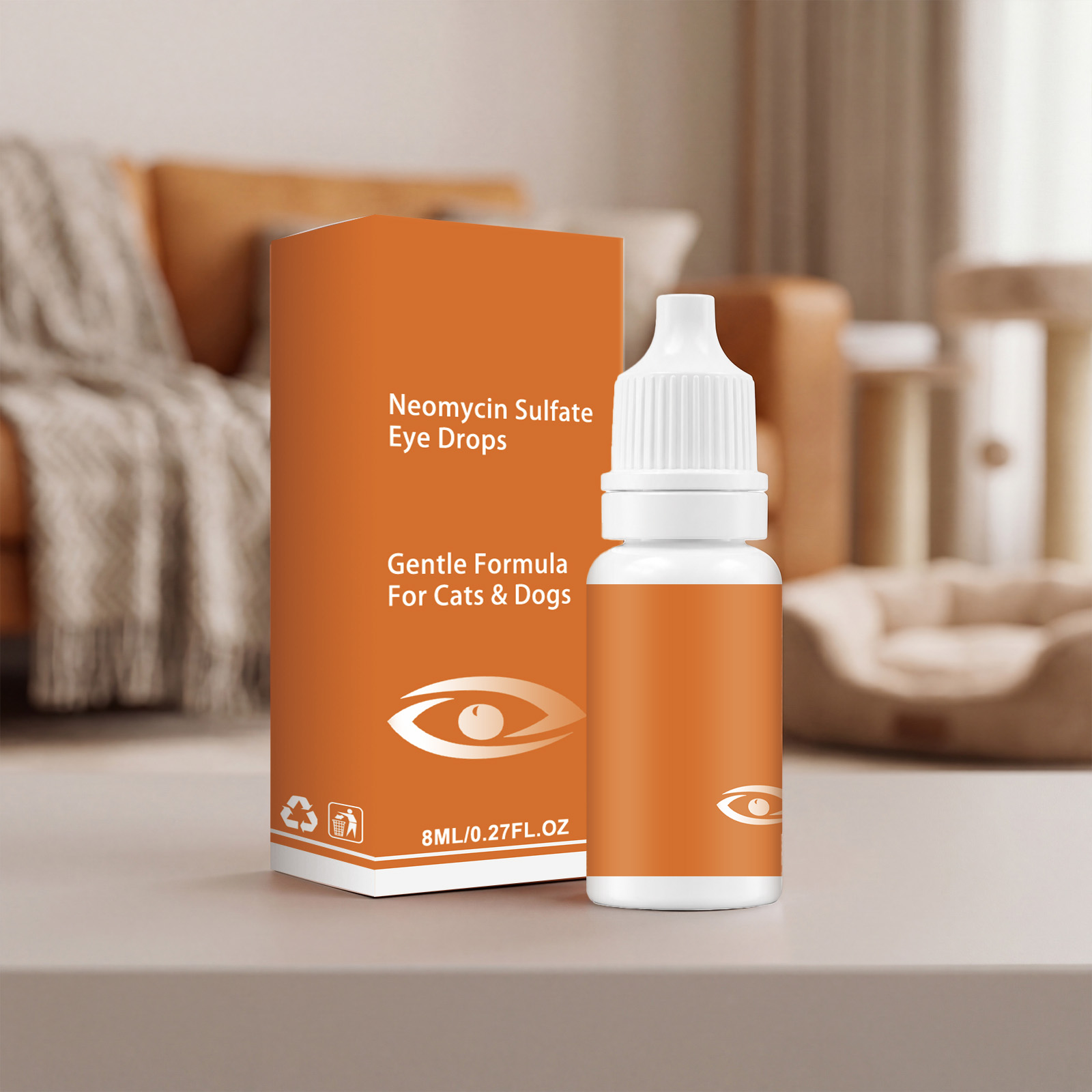 Pet Neomycin Sulfate Eye Drops Mild Texture Moist Comfortable For Cat And Dog Eye Care Use
