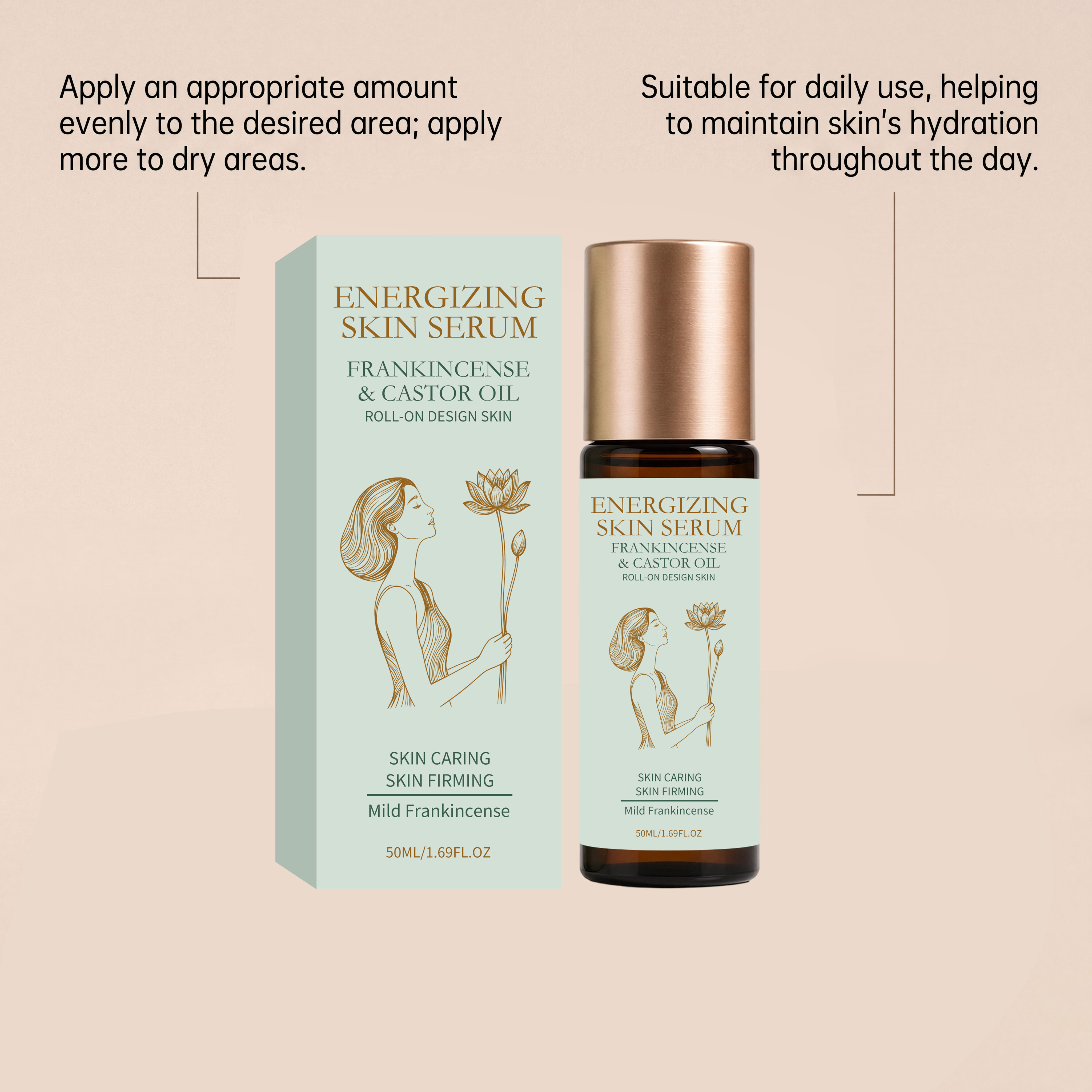 Skin Brightening Frankincense Essence Oil Moisturizing Hydrating Soft Rolling Ball Design Body All Over Usable Care Liquid