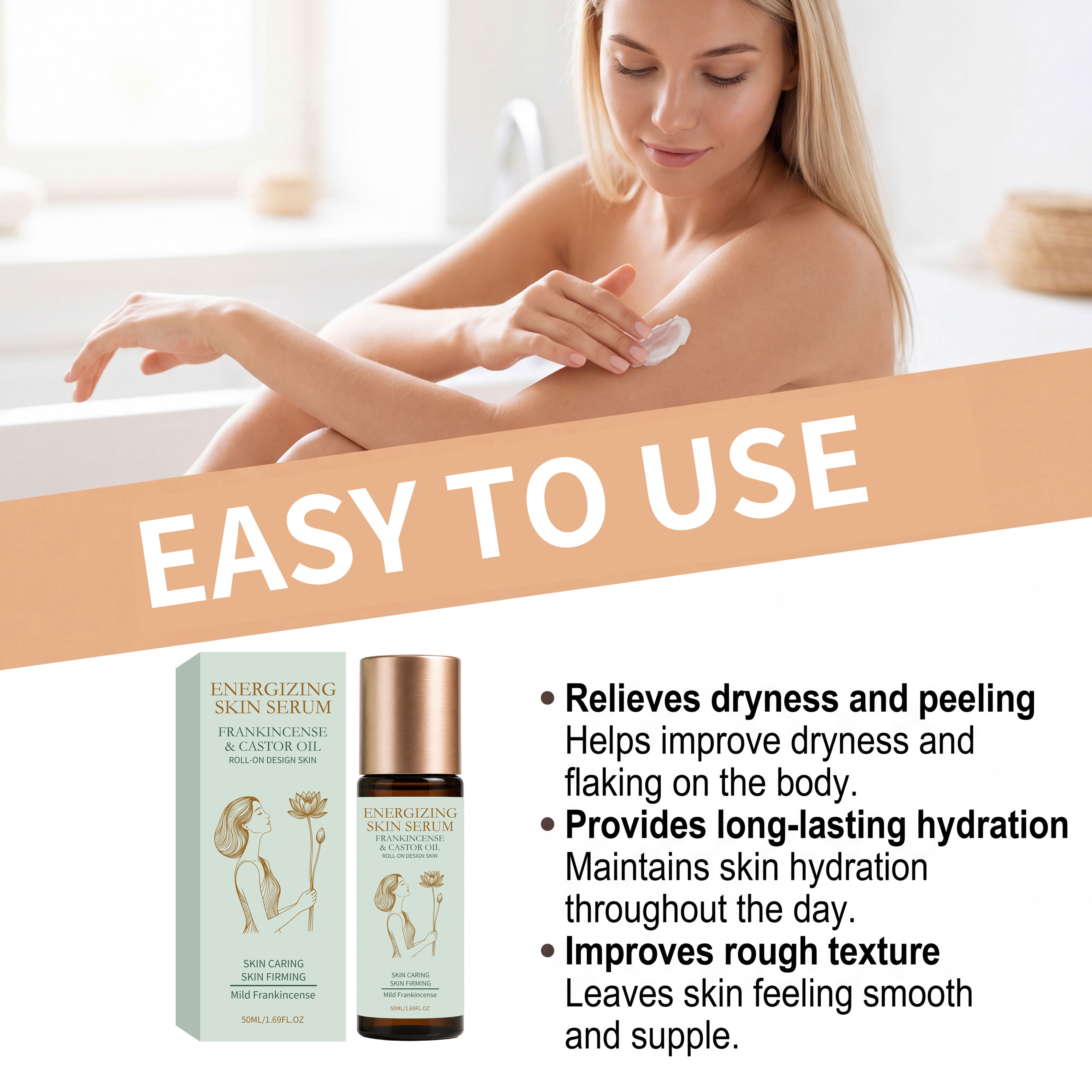 Skin Brightening Frankincense Essence Oil Moisturizing Hydrating Soft Rolling Ball Design Body All Over Usable Care Liquid