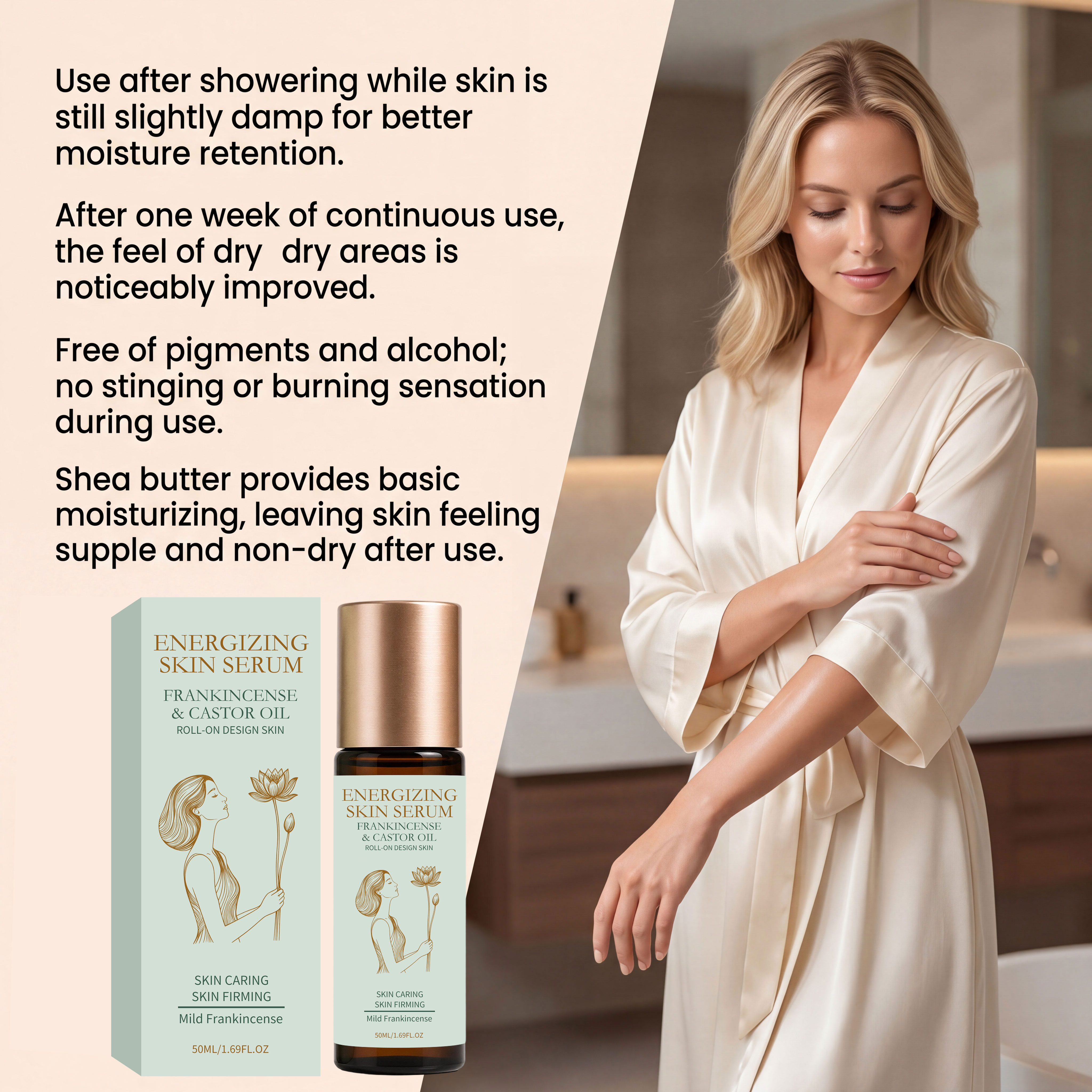 Skin Brightening Frankincense Essence Oil Moisturizing Hydrating Soft Rolling Ball Design Body All Over Usable Care Liquid