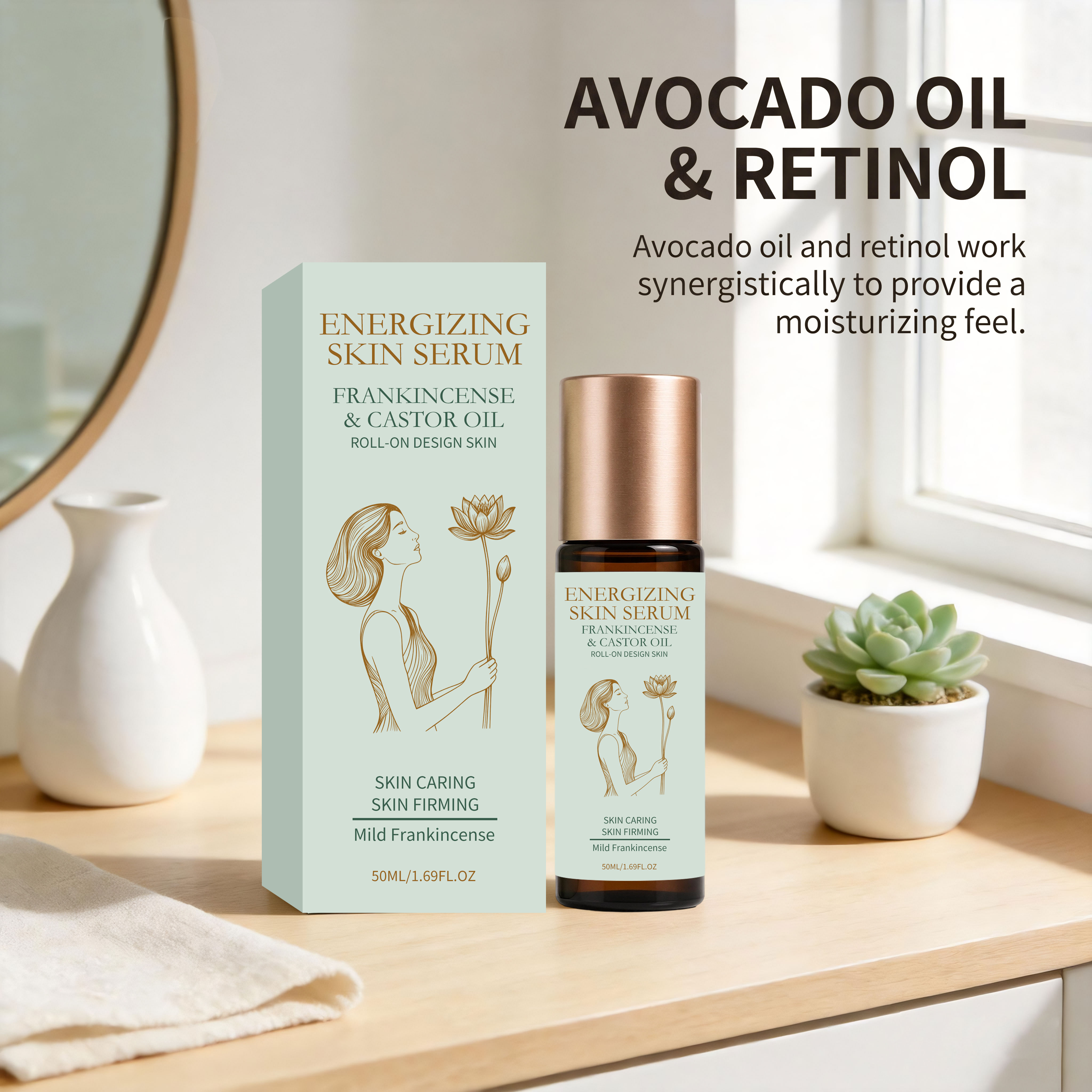 Skin Brightening Frankincense Essence Oil Moisturizing Hydrating Soft Rolling Ball Design Body All Over Usable Care Liquid