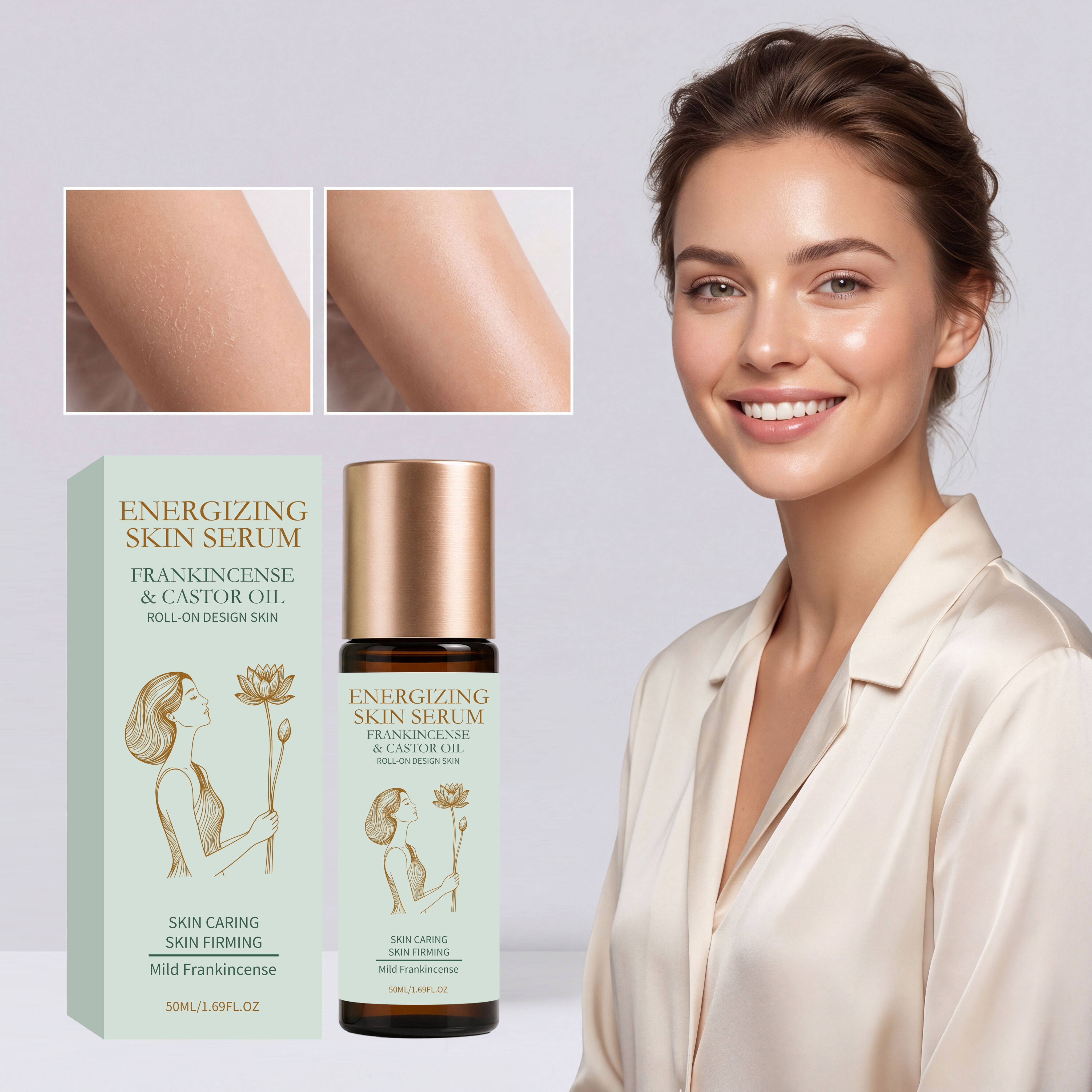 Skin Brightening Frankincense Essence Oil Moisturizing Hydrating Soft Rolling Ball Design Body All Over Usable Care Liquid