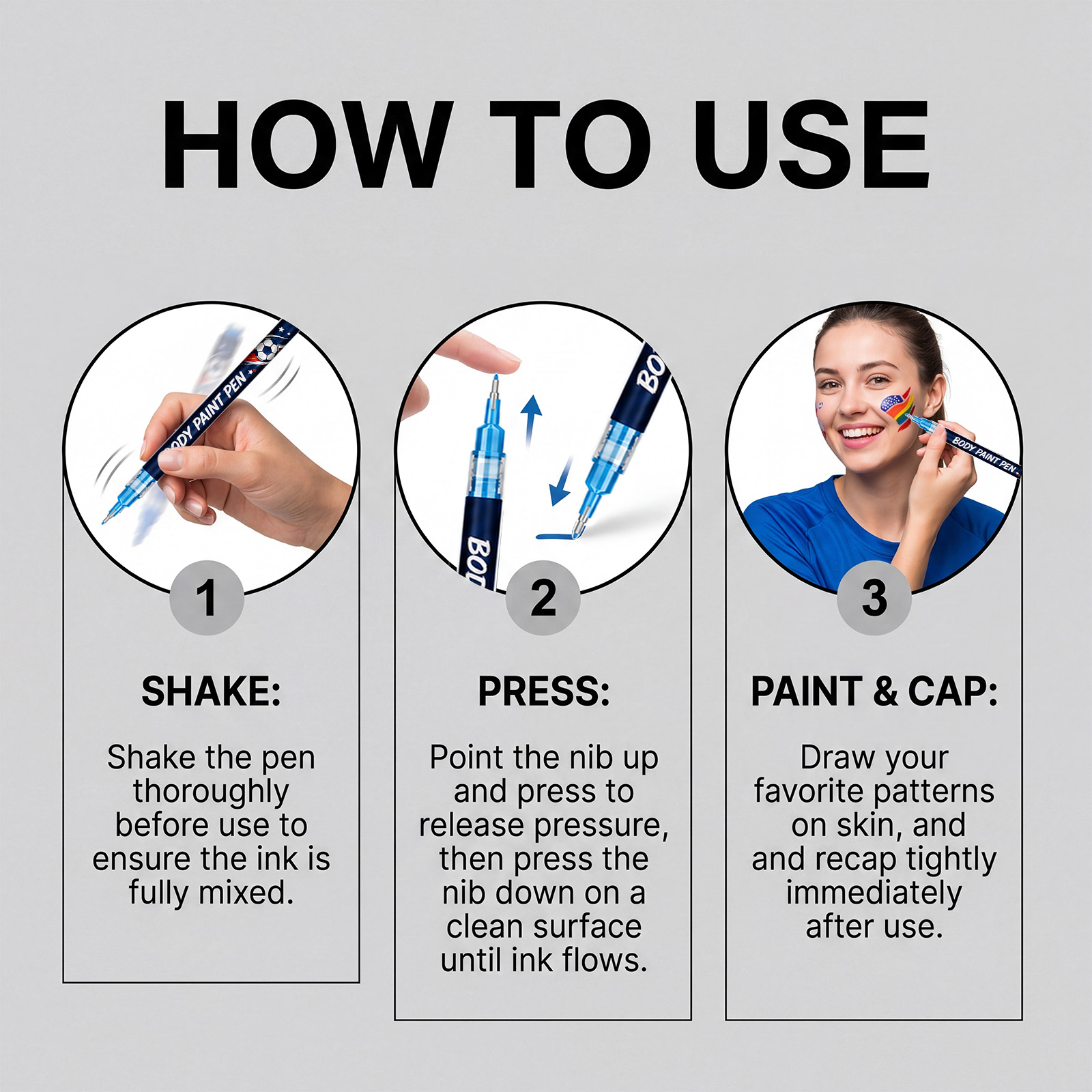 Body Paint Pen Easy For New Users Full Color Render Multi Scene Cheer Support