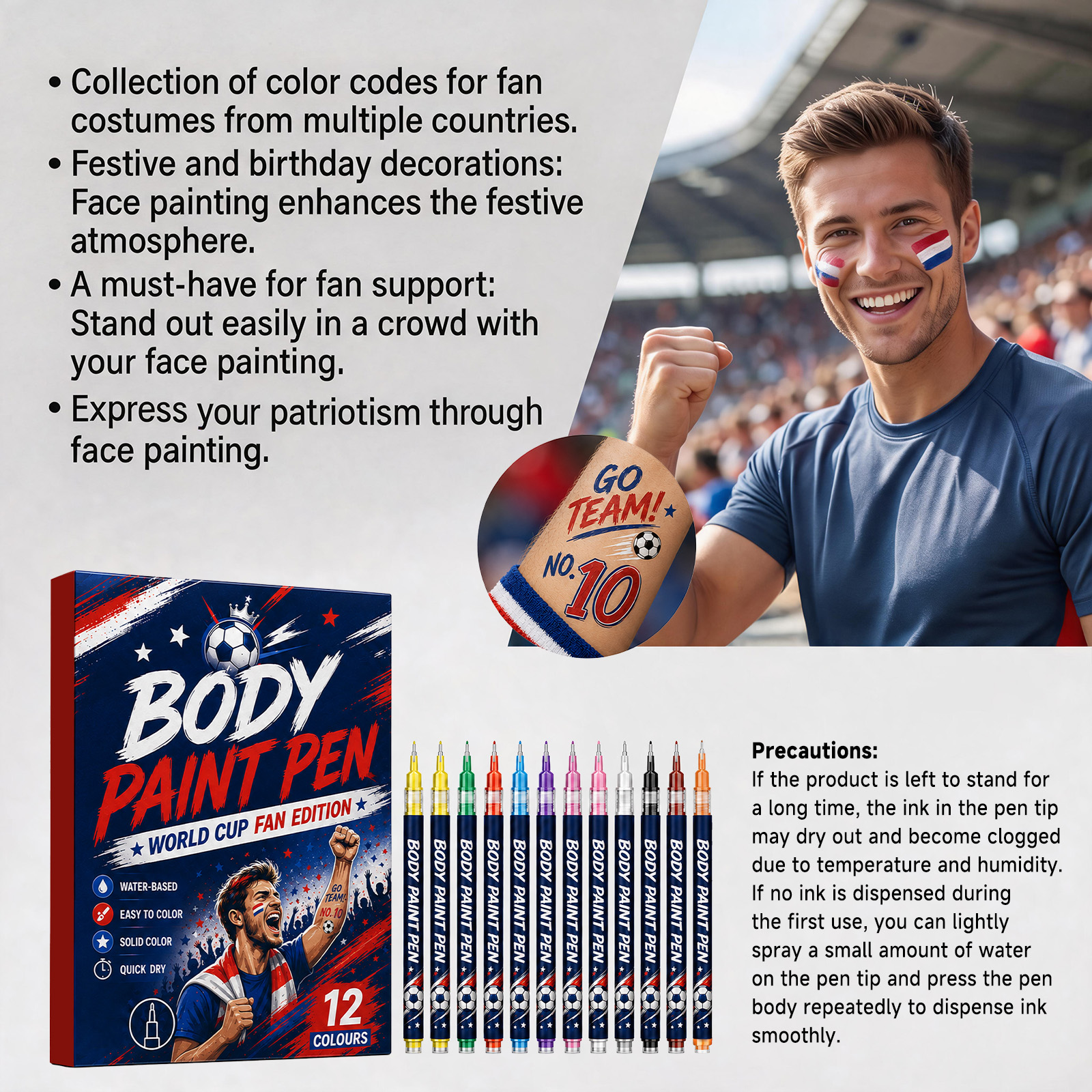 Body Paint Pen Easy For New Users Full Color Render Multi Scene Cheer Support
