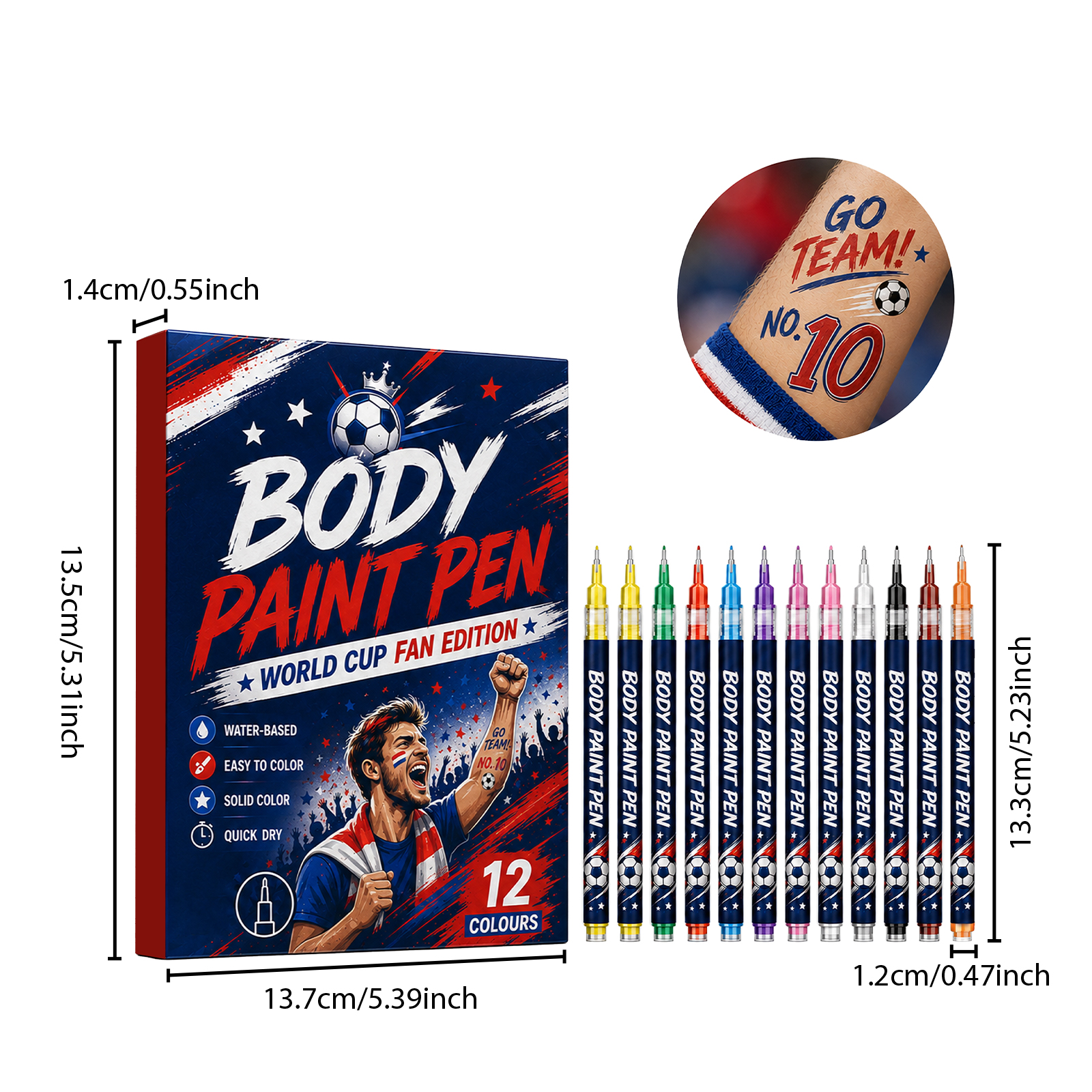 Body Paint Pen Easy For New Users Full Color Render Multi Scene Cheer Support