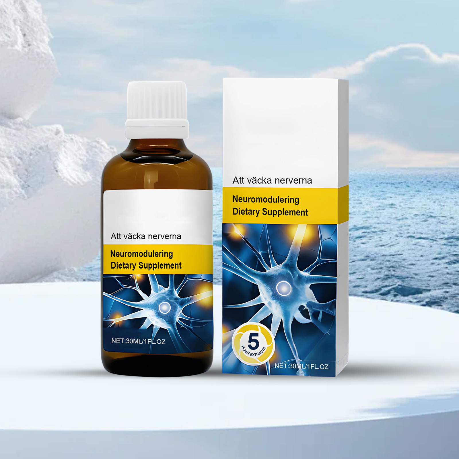 Dietary Supplement Drops Mild Formula Ease Daily Stress Boost Body Vitality Face Fresh Challenges With Positive Energy