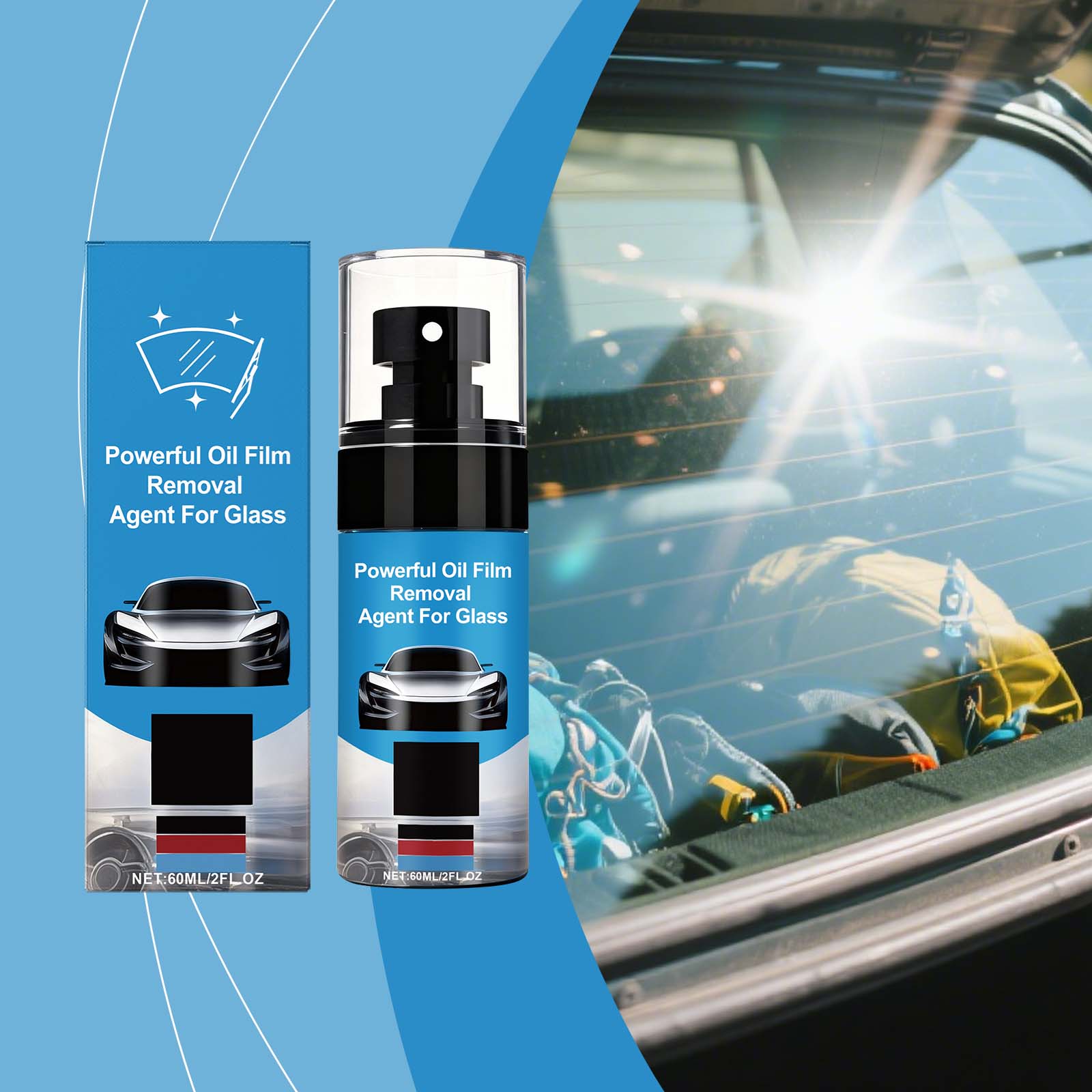 Glass Oil Film Remover Daily Clean Anti Fog Clear View Maintain Auto Windshield Surface Care Agent